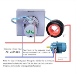 Contor digital multifuncțional: Voltmetru, Ampermetru, Frecvență (Hz), Tensiune, Curent, Consum energie (kWh), 230V